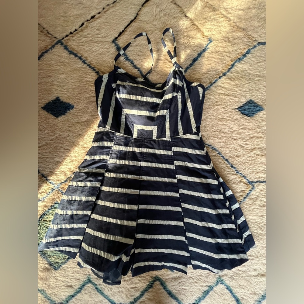 Tracy Reese Blue Striped Frock Dress Size 6